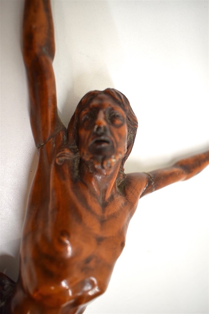 * Christ en Bois Sculpt&eacute; de Buis XVIII &egrave;me Si&egrave;cle Ref316-photo-6