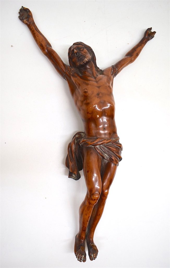 Christ en Bois Sculpt&eacute; de Buis XVIII &egrave;me Si&egrave;cle Ref316-photo-8