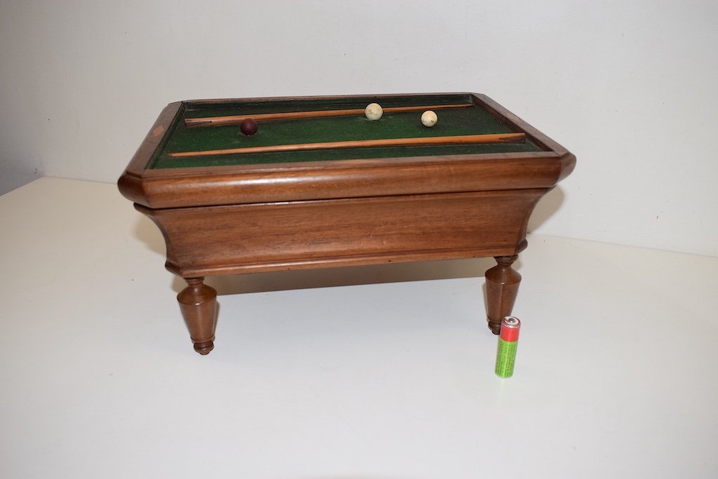 * Curiosité Coffret Boite Billard Français Miniature Travail De Maitrise XIX ème Ref331-photo-3