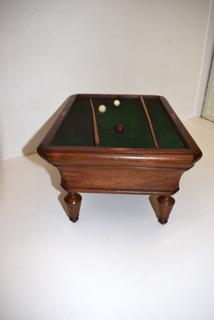 * Curiosité Coffret Boite Billard Français Miniature Travail De Maitrise XIX ème Ref331-photo-7