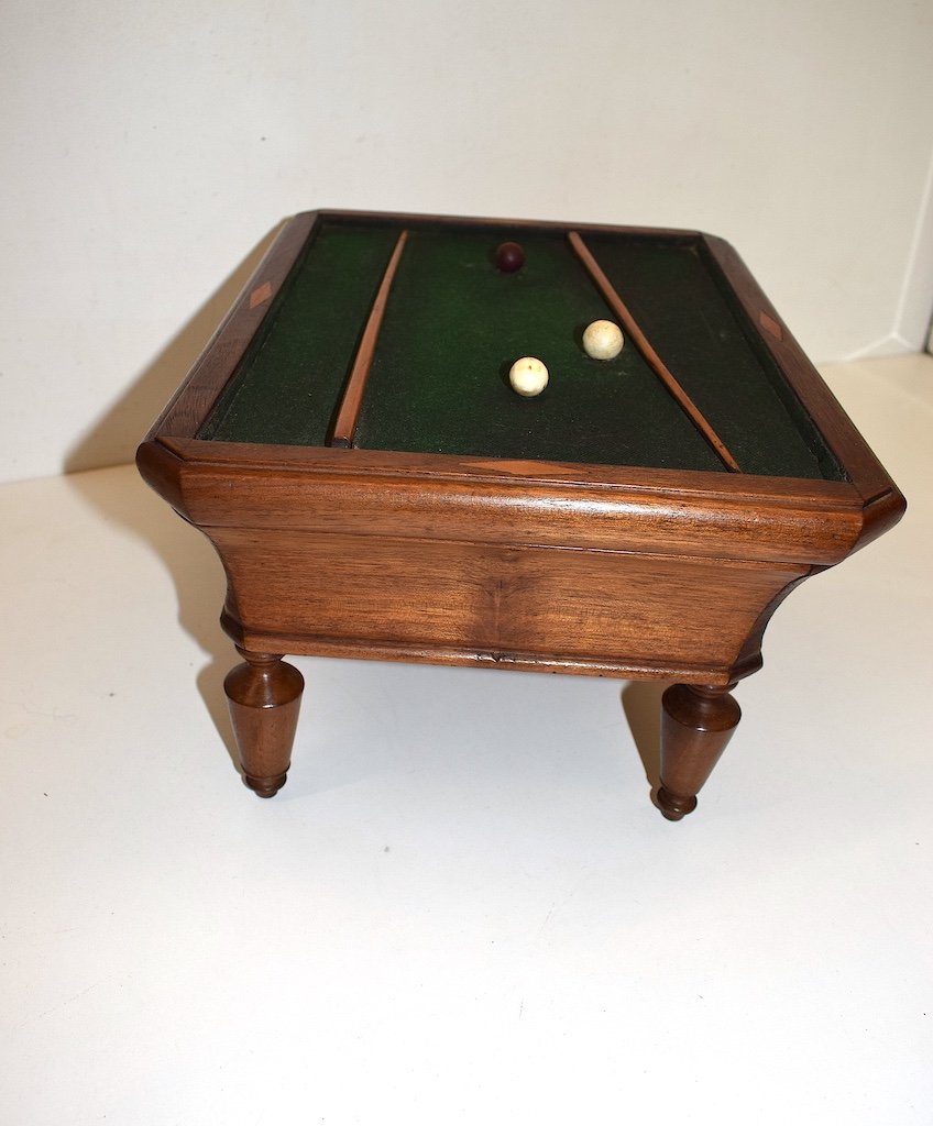 * Curiosité Coffret Boite Billard Français Miniature Travail De Maitrise XIX ème Ref331-photo-8