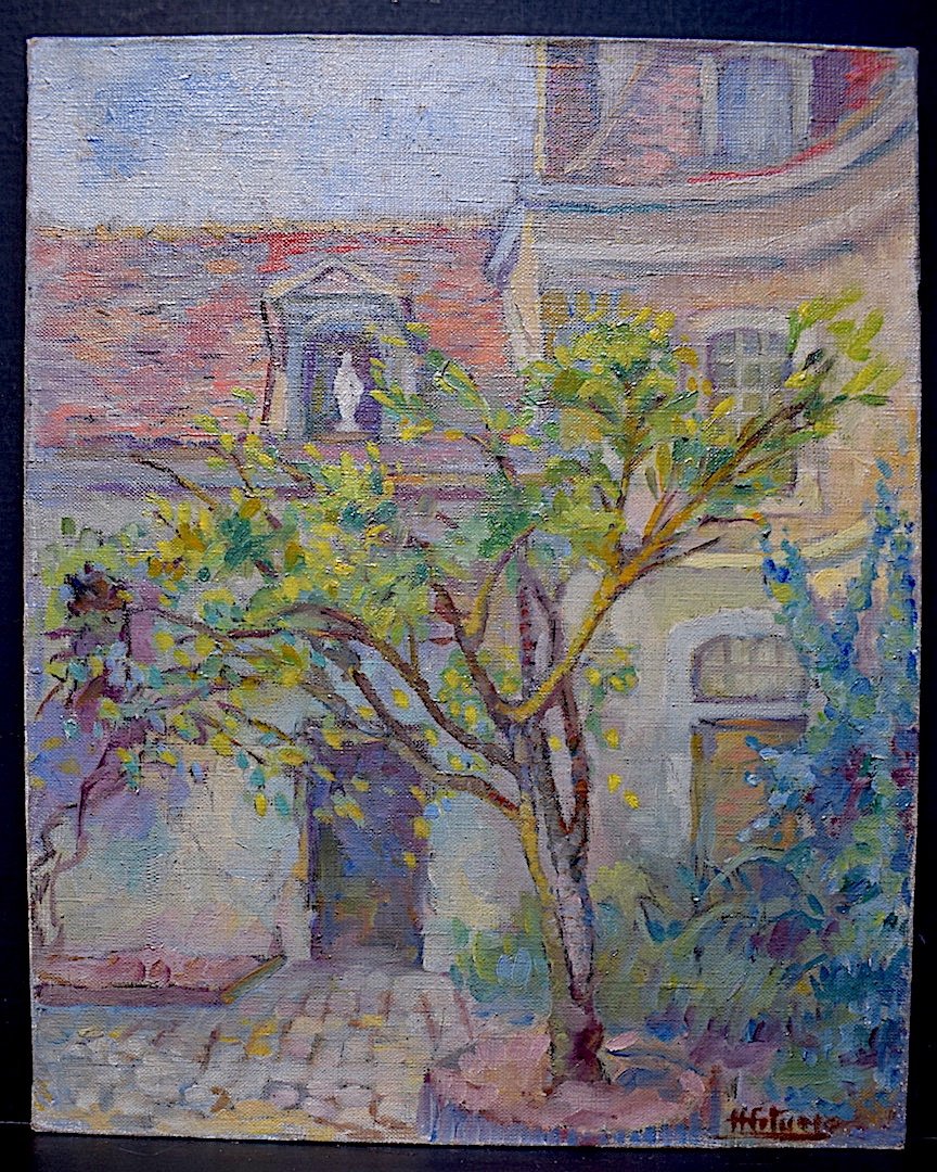 *  French House And Garden Post Impressionist Signed To Identify Rt509-photo-5
