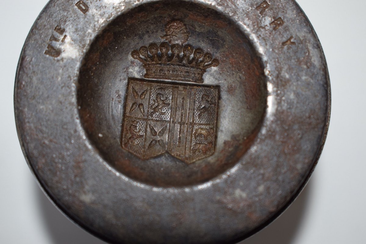 Curiosity Set Of Nine Hunting Button Dies With Heraldic Coat Of Arms History Ref345-photo-3