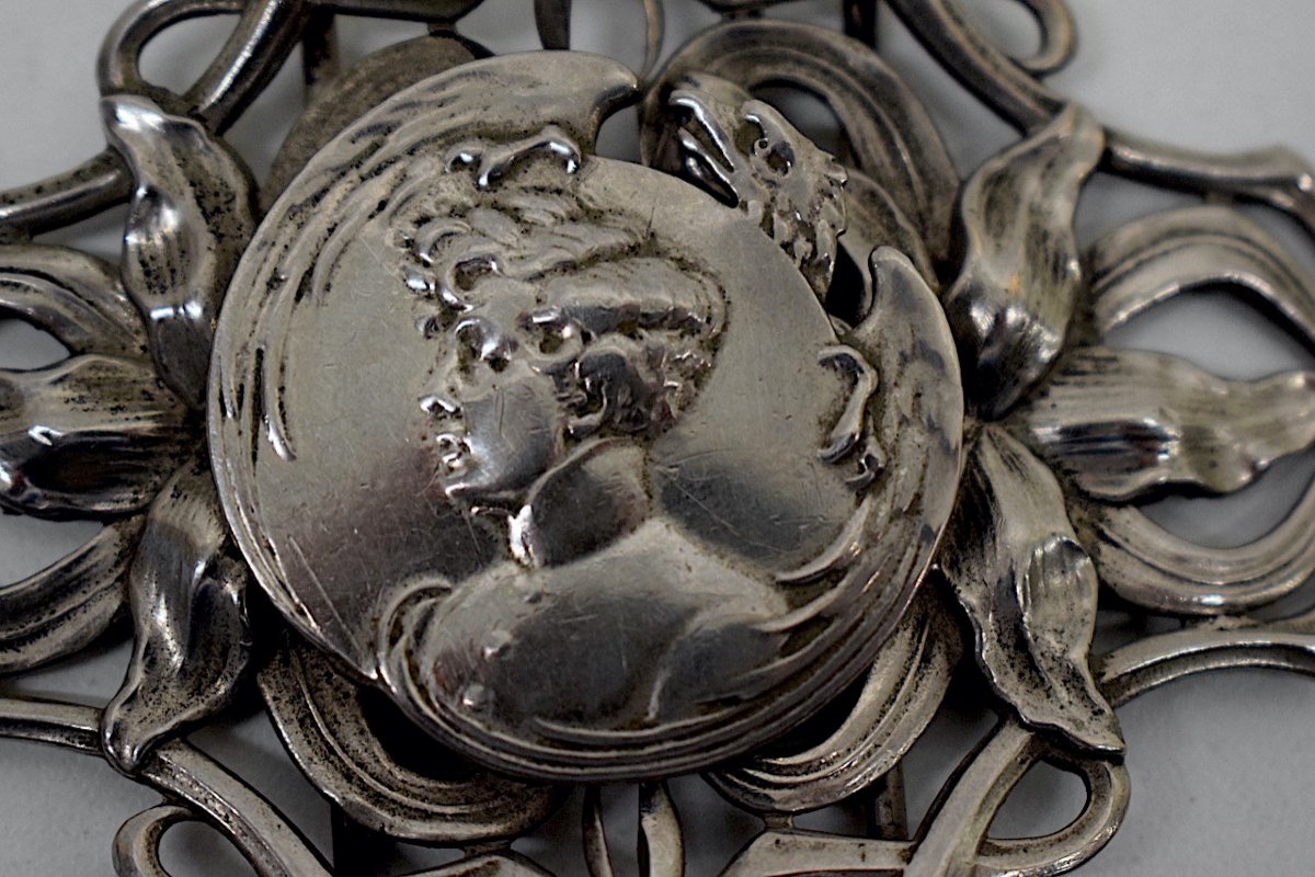 Boucle de ceinture Art Nouveau portrait roi de Rome dit l'aiglon  m&eacute;tal argent&eacute; Napoleon Ref355-photo-2