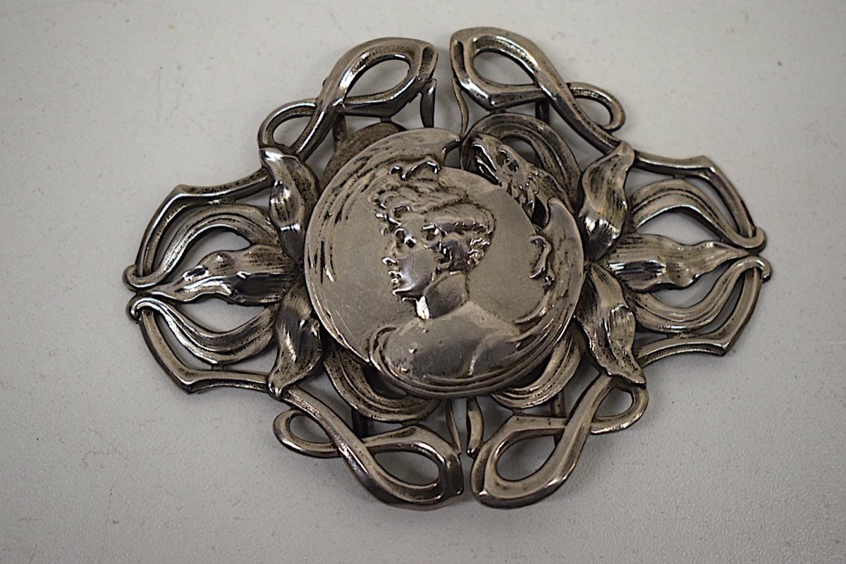 Belt Buckle Art Nouveau Portrait King Of Rome Said The Eaglet Silver Metal Napoleon Ref355-photo-4