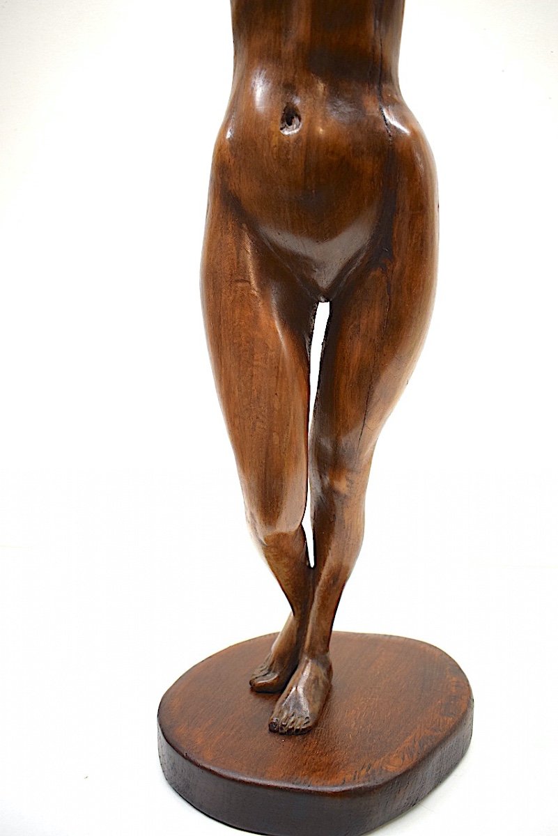 Statue Workshop Sculpture In Carved Wood Naked Mature Woman Circa 1900 1930 Ref357-photo-2