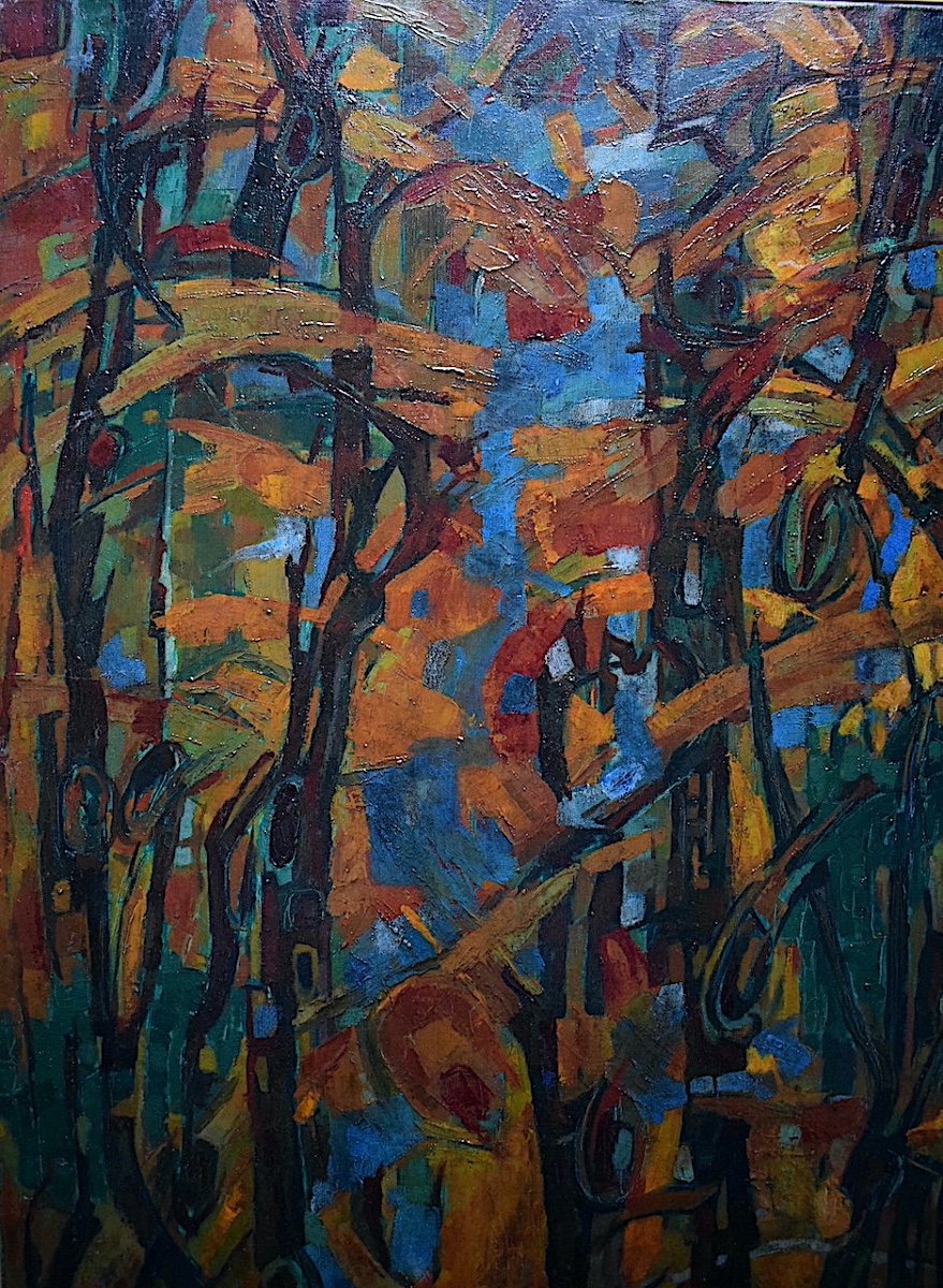 Claude Arrazeau Signed ''the Forest'' Abstract XX Rt546 *-photo-2