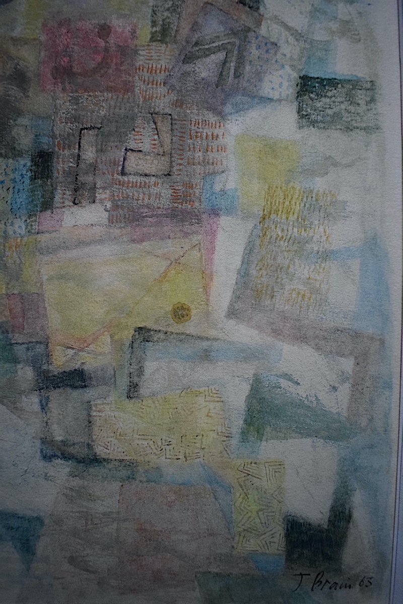 J. Brain Signed 1963 Abstract Watercolor XX Rt549-photo-1