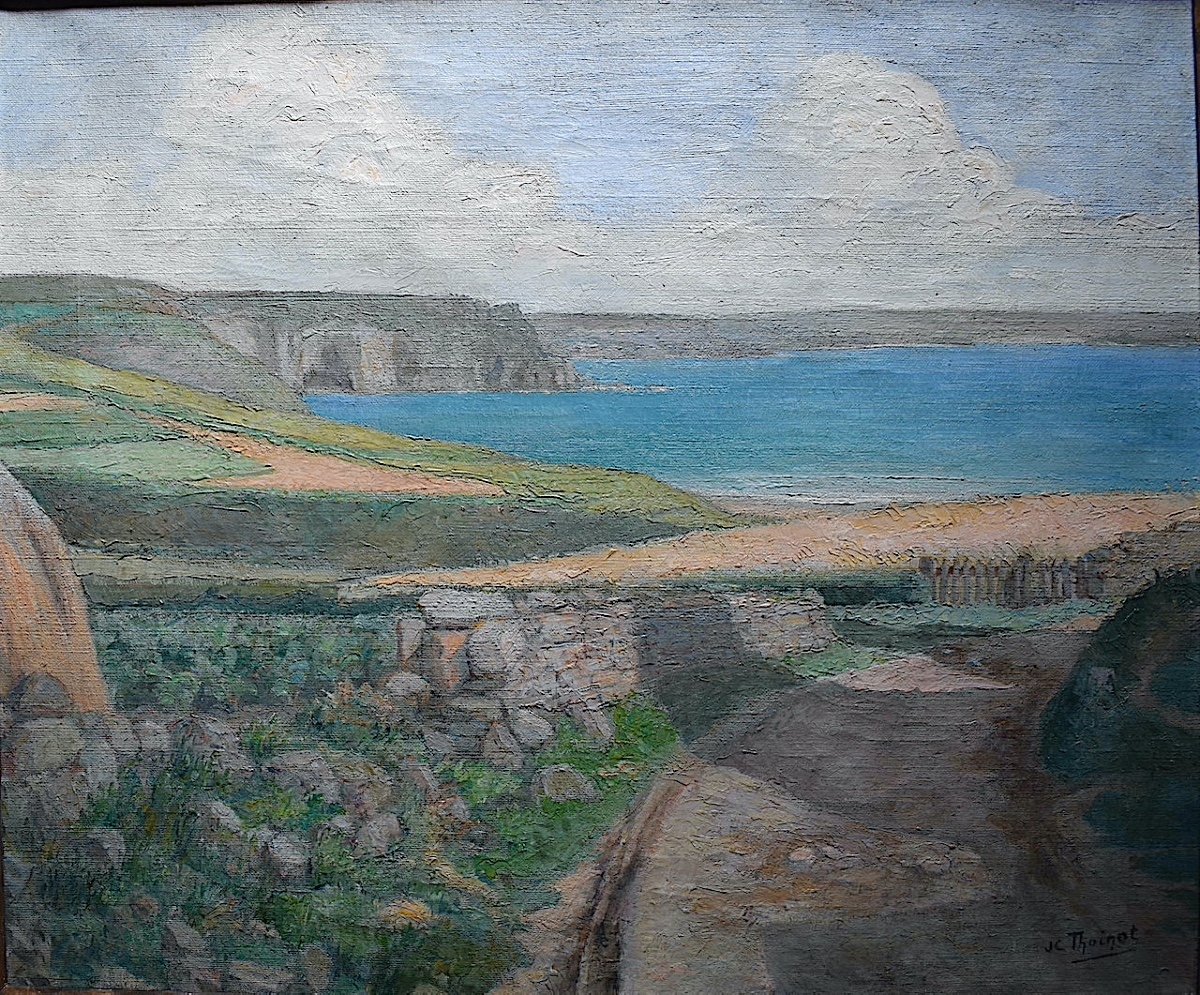 Jeanne Clémentine Thoinot école française peintre voyageur marine Bretagne Normandie XX RT558-photo-3