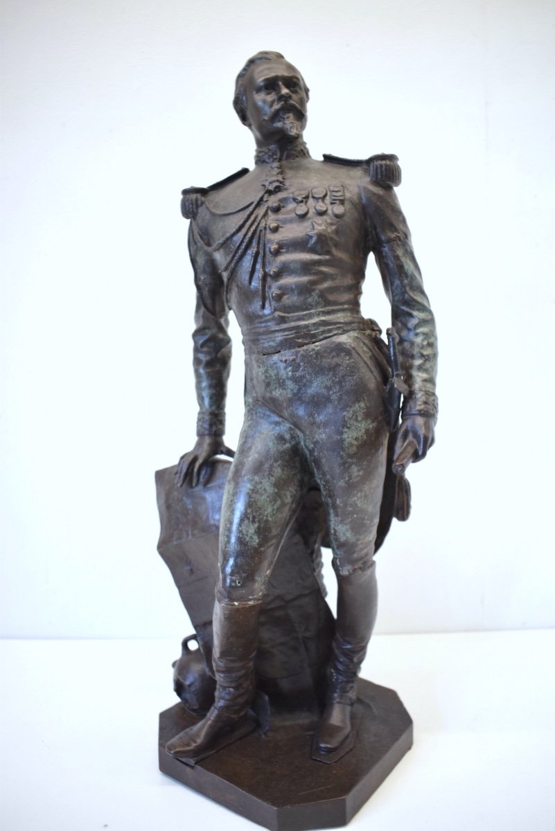 Sculpture en Bronze du G&eacute;n&eacute;ral Colson par Laurent Marqueste Militaire Guerre 1870   Ref 372