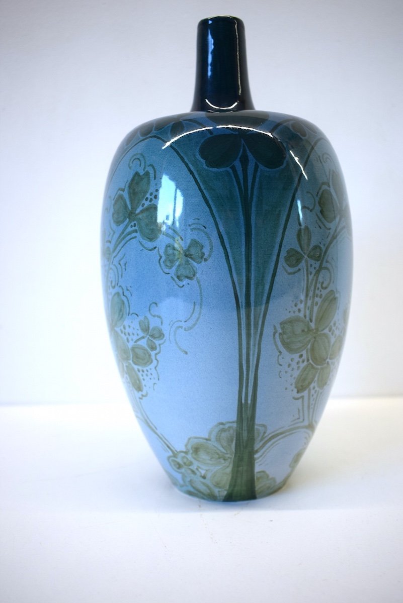 Vase Soliflore C&eacute;ramique Art Nouveau  &eacute;poque 1900 Marque &agrave; Identifier Ref380 -photo-4