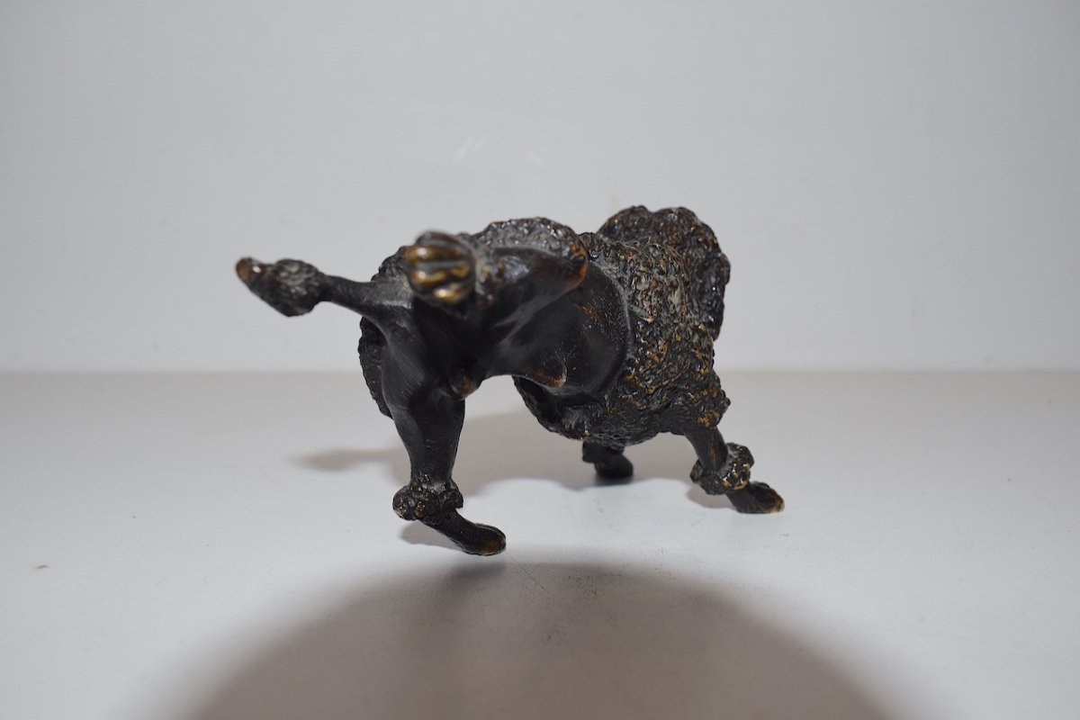 Curiosity Vienna Bronze  Dog Royal Poodle Raising The Hind Leg XIXth Ref384-photo-2