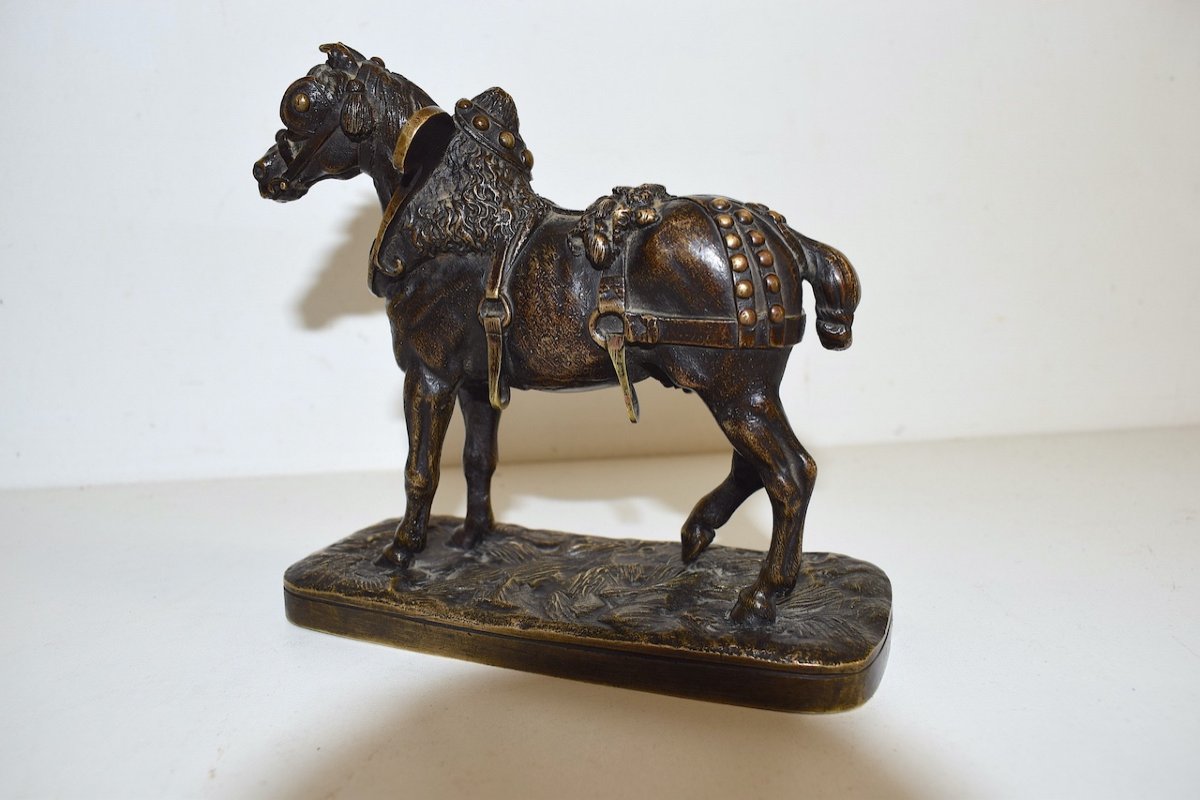 Louis KLEY BRONZE Animalier  Cheval Harnach&eacute; Costume C&eacute;r&eacute;monial XIX &egrave;me Ref394-photo-4