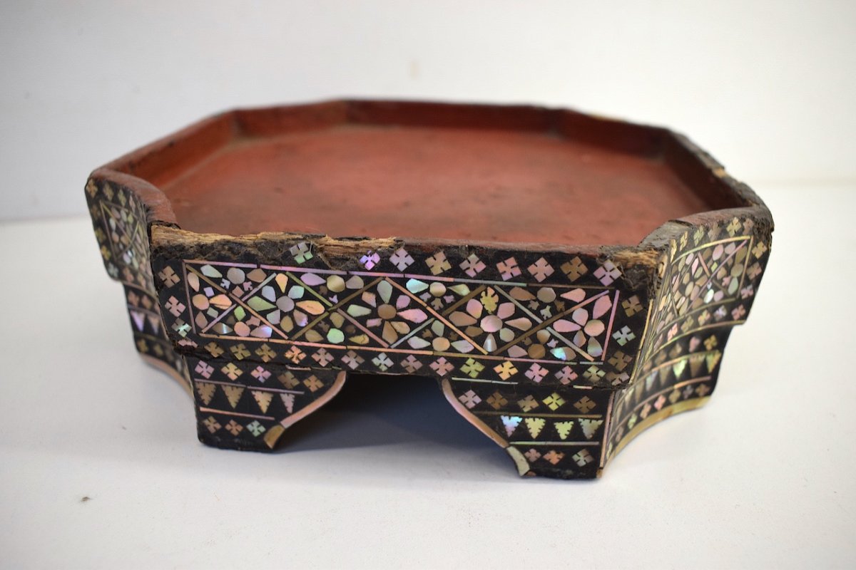 Literary Tray Empty Pocket China Orientalist Or Asia Minor Lacquer And Mother-of-pearl XIX Ref396-photo-3