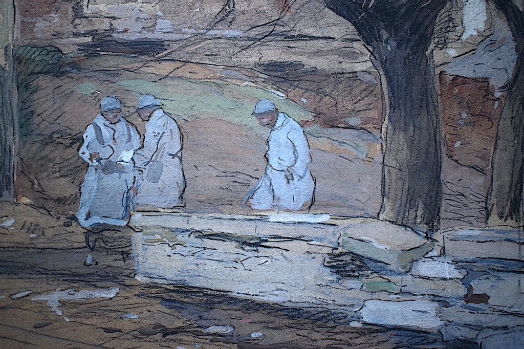 EUG&Egrave;NE LOUIS GILLOT Watercolor Impressionist Military Soldiers War 1914 1918 Rt590-photo-2