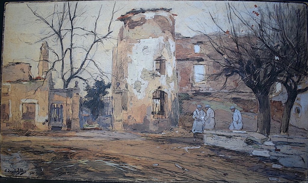 EUG&Egrave;NE LOUIS GILLOT Watercolor Impressionist Military Soldiers War 1914 1918 Rt590-photo-7