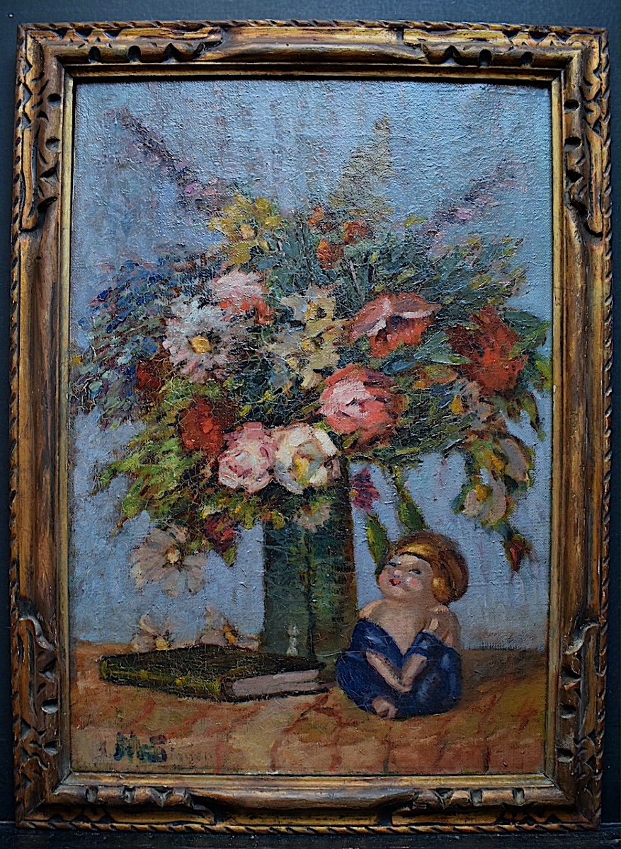 Signed Singer Still Life Flowers Doll Book XX Rt613-photo-3