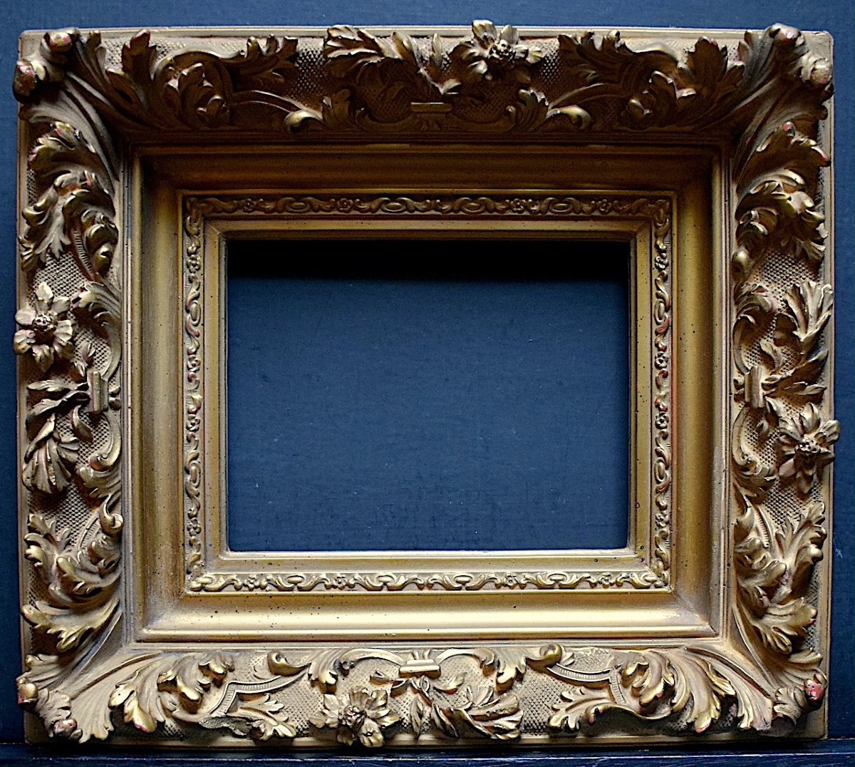 Cadre Doré Début XX ème Style Louis XV  Feuillure 18 x 14 cm Format 0F Frame Ref C1023