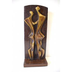 Bronze Art Moderne Abstrait Cubiste Femmes Nues  Ekanga R.D.C Afrique Congo Ref416