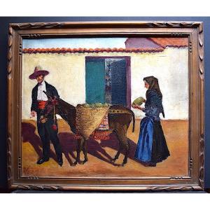 Pierre Favier Genre Scene Merchant Of Melons In Andalusia Spain XX Rt688