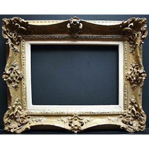 Cadre XIX XX Style Louis XV  Feuillure 33 X 24 Cm Format 4f Frame Ref C1051