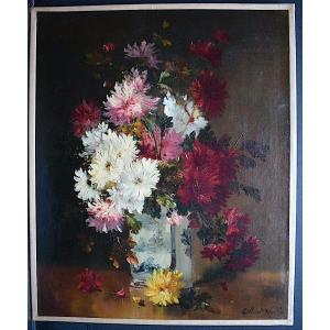 CHARLES GILBERT-MARTIN Nature Morte aux Fleurs XIX RT733