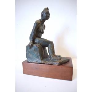  Sculpture Terre Cuite Femme Nue Indochine Asie Terra Cotta   XX ème Ref513