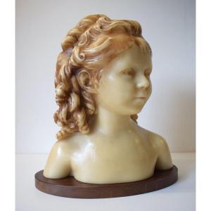 Wax Bust Young Girl Sabine Houdon After Jean Antoine Houdon Ref525