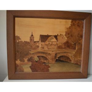 Marquetry Signed Spindler City Colmar Alsace XX Ref529