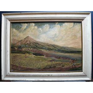 Landscape Indonesia Java Rice Fields Signed To Identify XX Rt838