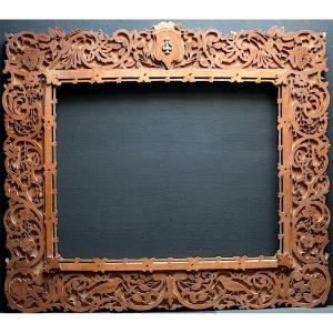 1900 Period Frame Carved Wood Rebate 48.5 X 38.5 Cm Frame Ref C1085
