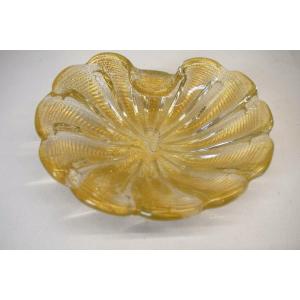 Coupe Baguier Vide Poche Cristal Verrerie De Murano  Forme Coquille Saint Jacques Ref614 