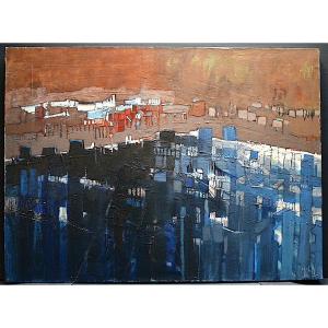 Philippe Michel Abstract Contemporary 80s Mining Landscape XX Rt883