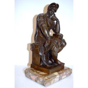 Laurent De Medici Metal Sculpture After Michelangelo 19th Century Ref641