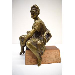 Curiosity Erotic Bronze Seated Woman Curiosa After Pradier XIXth Century Ref676