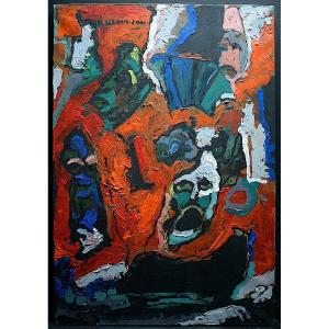 Adrien Seguin Expressionist Abstract Singular Art 20th Rt958