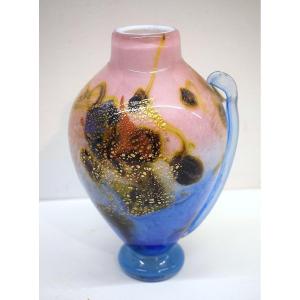 Vase Jug Glassware Modern Art Bernard Aconito Biot Vallauris Signed Ref735