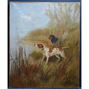 Léon Danchin Animal Painter Hunting Dog 20th Rt999