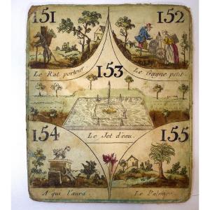 Curiosité Carte d'Un Ancien Jeu De Cavagnole XVIII 18th Biribi Nain Jaune Ref776