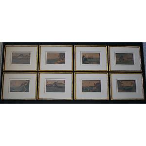 Utagawa Hiroshige Eight Japanese Prints 19th Century Rt1364