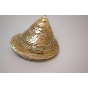 Coquillage nacre Gravé Travail Bagnard Nouméa Nouvelle Calédonie XIX ème Ref1147