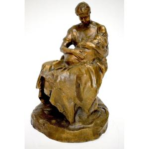 JOSEP CARDONA Bronze maternit&eacute; ou nourrice Espagne vers  1910 1920 ref1201
