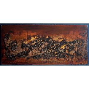 Technique mixte abstrait non signé XX ème siècle année 70 RT1395