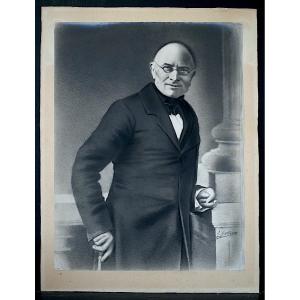 E GALINOU Photographie  retouchée du portrait de Charles Furne  signé et daté 1904 RT1432