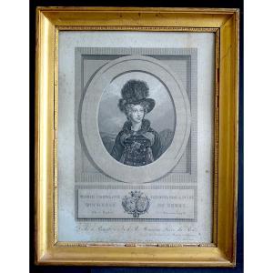 Engraving Duchesse De Berry After Hesse, Engraved By Audouin 19th Century Rt1447