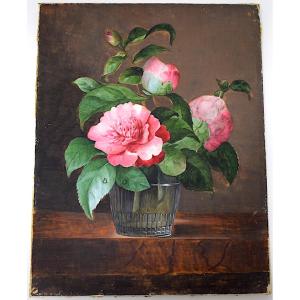 Gouache Lyonnaise School 19th Century Still Life With Flowers Refm07