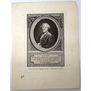 Gravure Portrait de george SAGE Sciences Minéralogie Paris Stockolm Signé HUBERT Refm13
