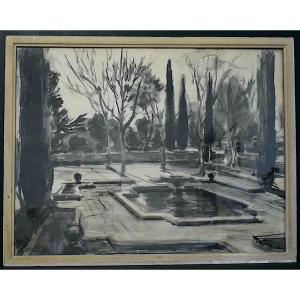 PAUL HANNAUX dessin lavis encre signé daté 1941 XX ème RT1457