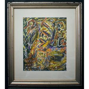 François Ozenda Art Brut Mixed Media Abstract XXth Rt1459