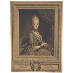 Engraving After Nicolas Benjamin Delapierre Portrait Of Sophie De La Font 1769 Refm43